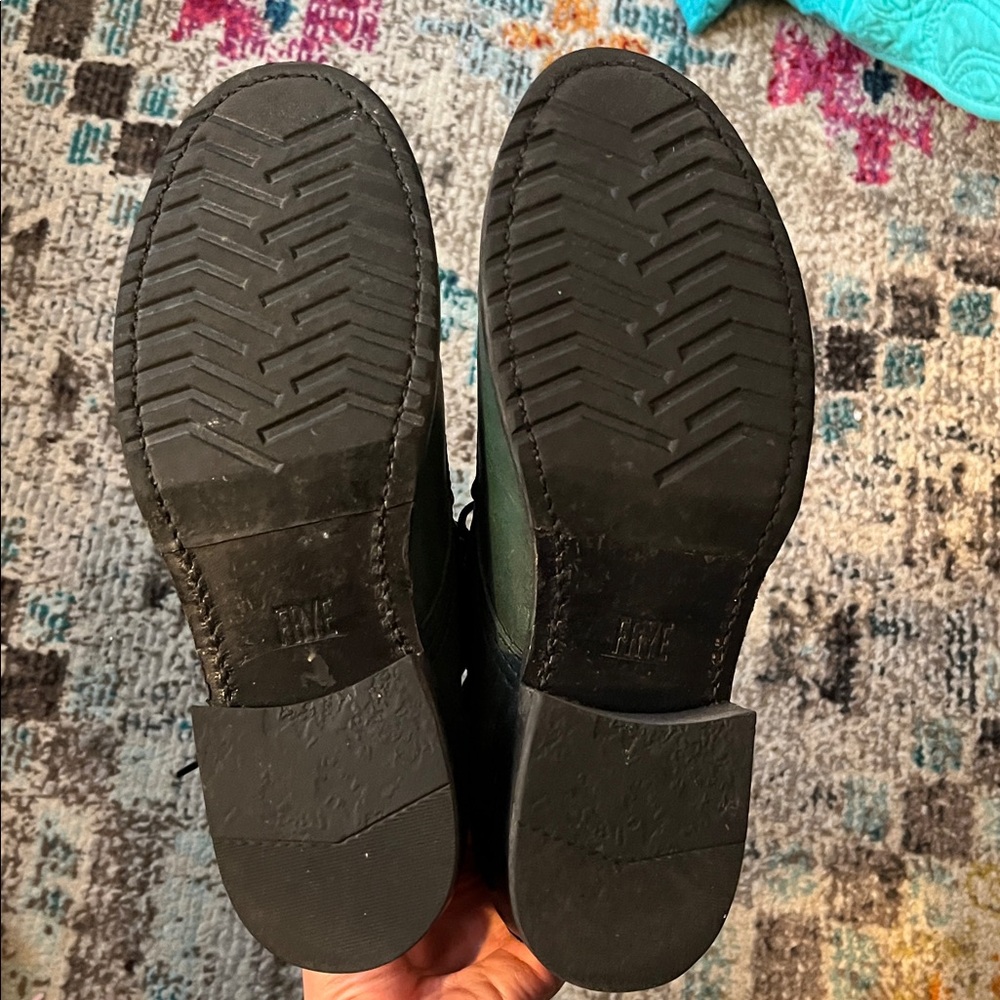 Dark Green Leather Boots - Picture 6 of 6